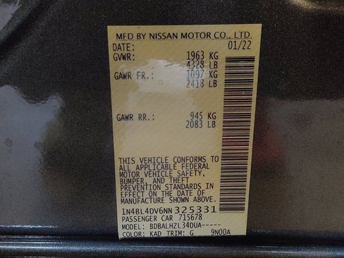 Used 2022 Nissan Altima 2.5 SV FWD image 33