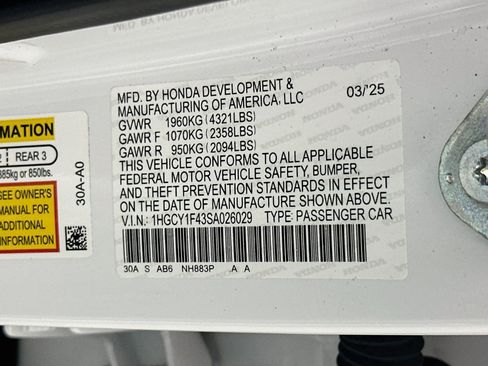Used 2025 Honda Accord SE image 12