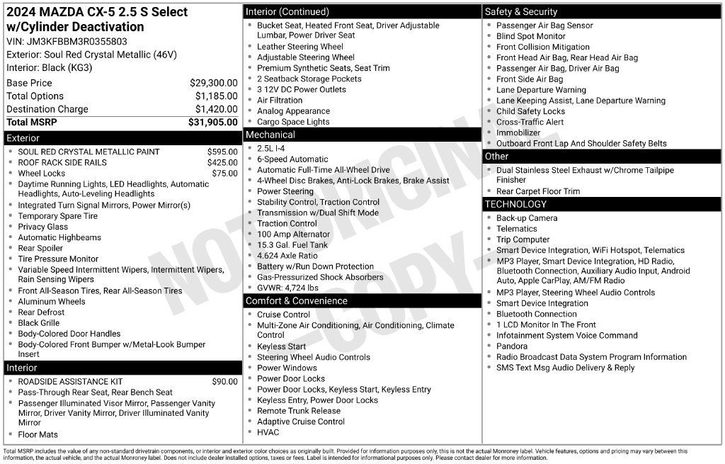 Used 2024 MAZDA CX-5 AWD 2.5 S w/ Select Package image 8