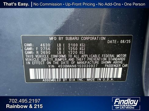 New 2025 Subaru Legacy Limited w/ Popular Package #3 image 35