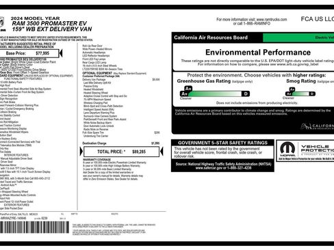 Certified 2024 RAM ProMaster 3500 w/ Delivery Van Package FWD image 21