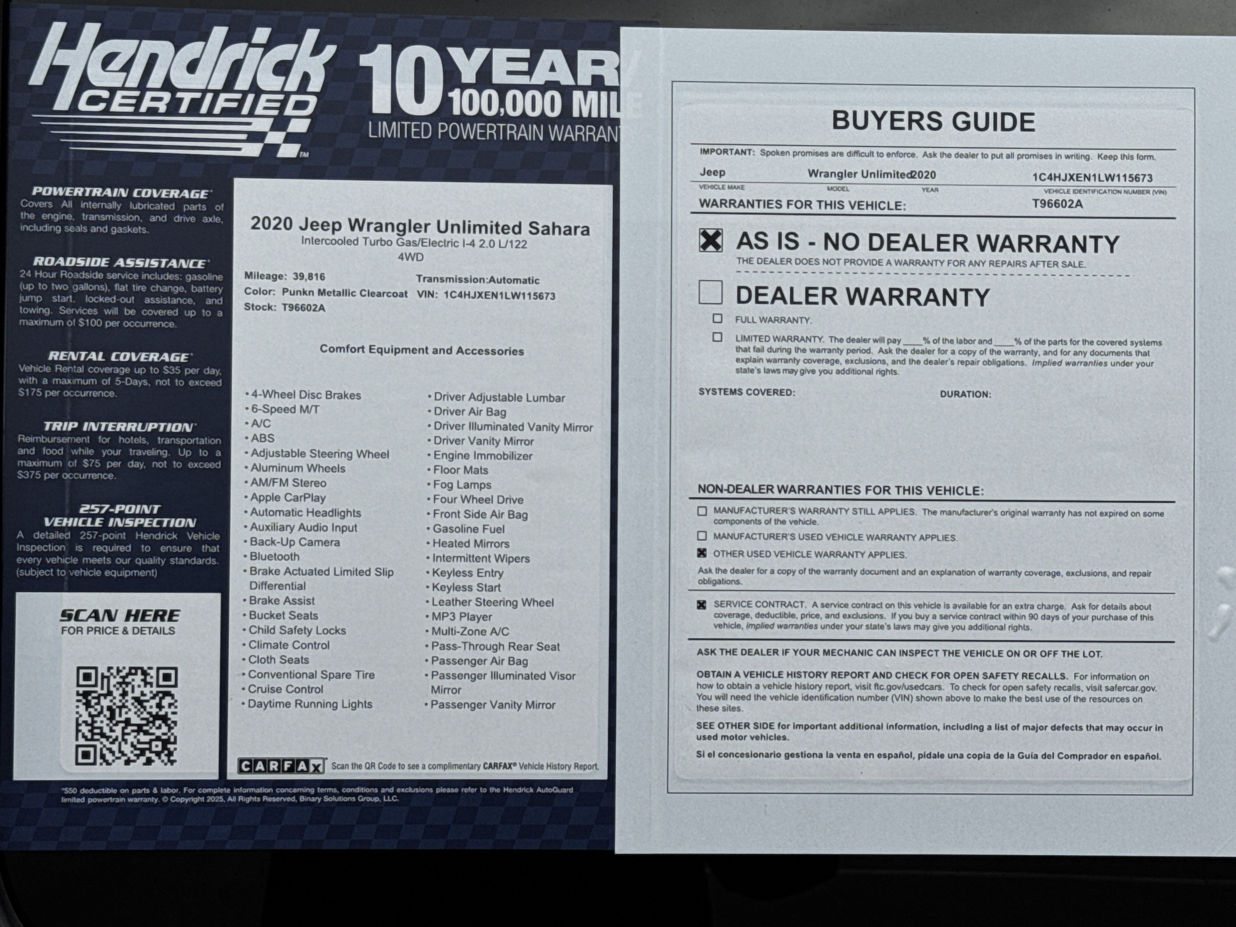Used 2020 Jeep Wrangler Unlimited Sahara w/ Uconnect 4C Nav & Sound Group AWD/4WD image 33