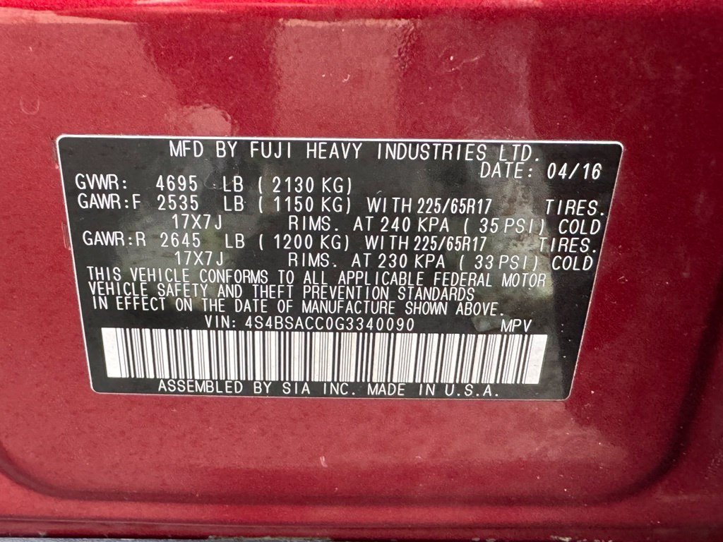 Used 2016 Subaru Outback 2.5i Premium AWD/4WD image 29