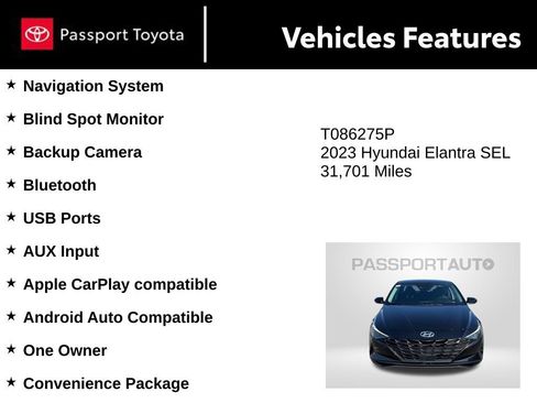 Used 2023 Hyundai Elantra SEL w/ Convenience Package FWD image 10