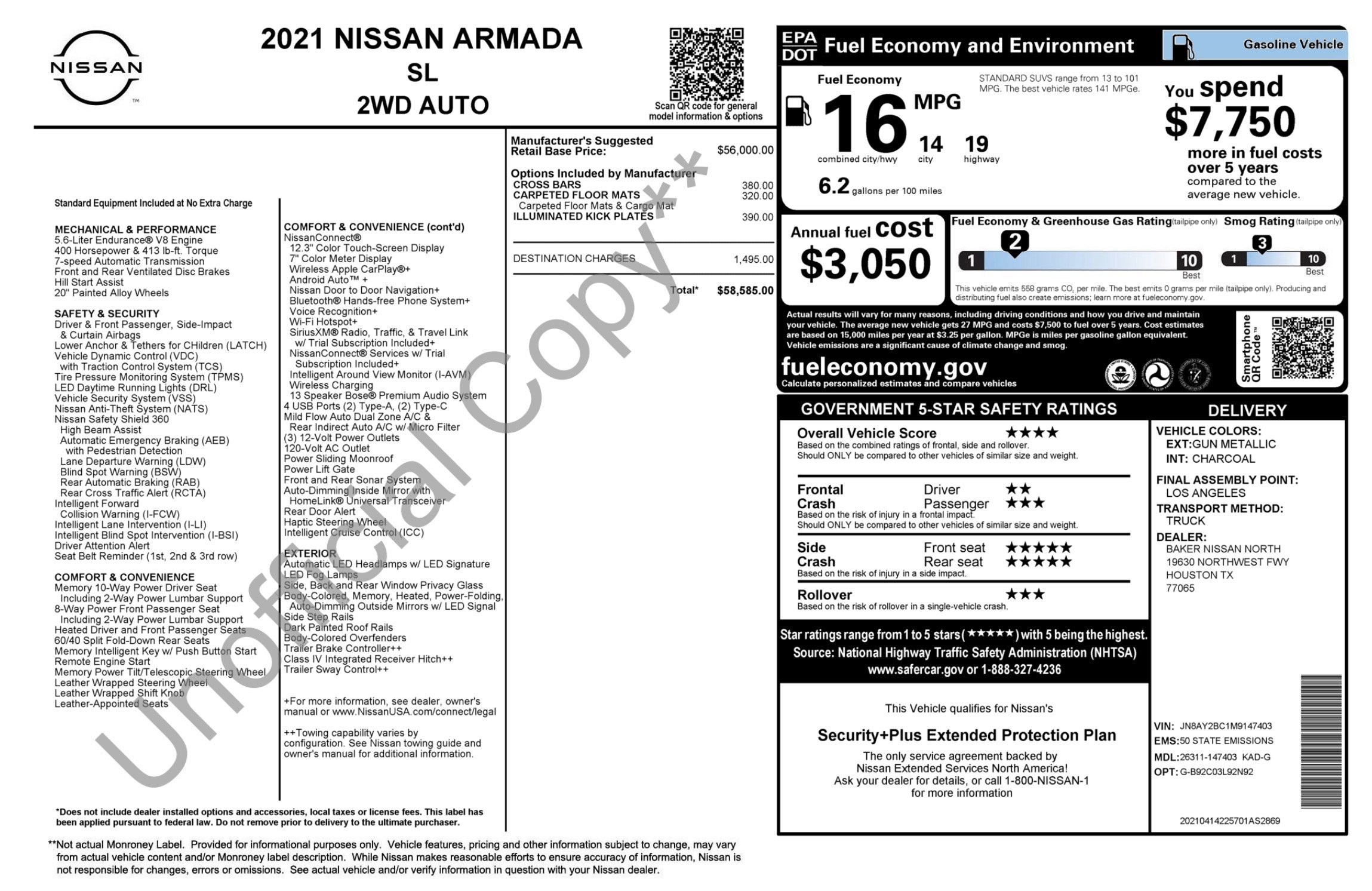 Used 2021 Nissan Armada SL RWD image 3