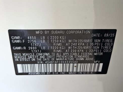 New 2025 Subaru Outback Premium image 37