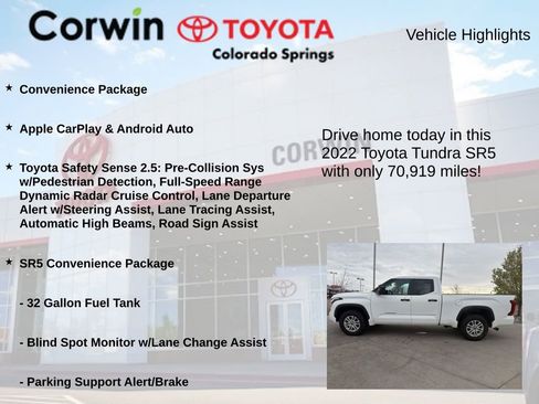 Used 2022 Toyota Tundra SR5 w/ SR5 Convenience Package AWD/4WD image 6