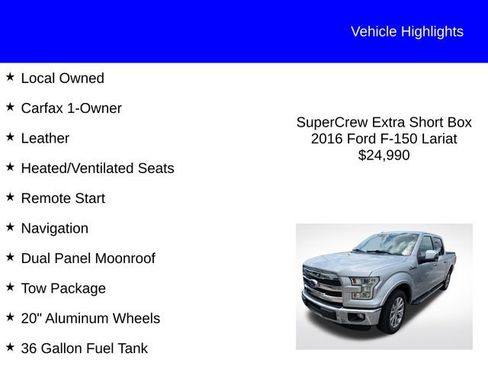 Used 2016 Ford F150 Lariat w/ Equipment Group 502A Luxury AWD/4WD image 2