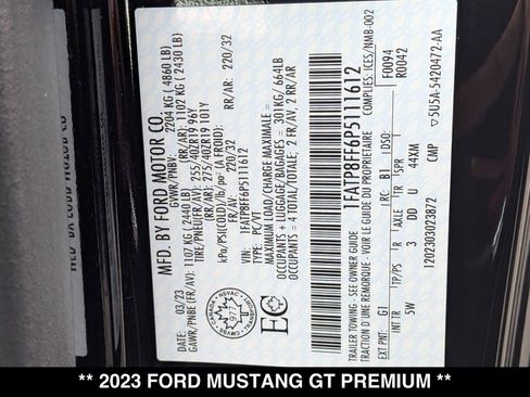 Used 2023 Ford Mustang GT Premium w/ GT Performance Package image 28