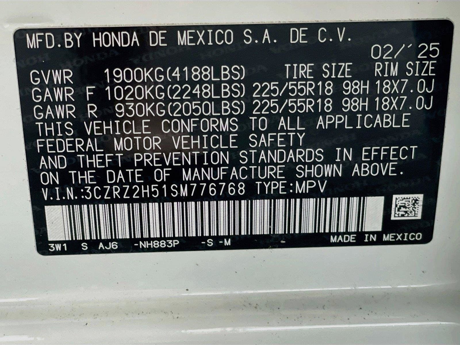 Certified 2025 Honda HR-V Sport image 35