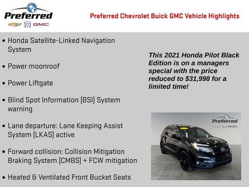 Used 2021 Honda Pilot Black Edition image 2