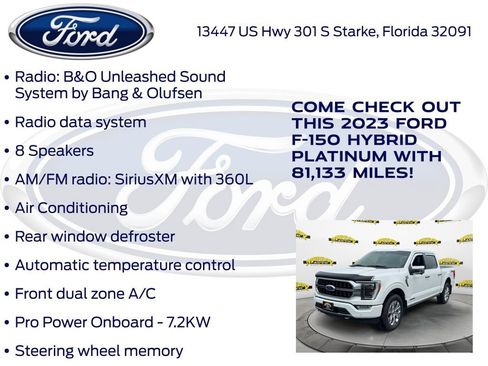 Used 2023 Ford F150 Platinum w/ Equipment Group 701A High AWD/4WD image 32