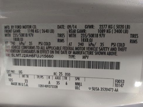 Used 2015 Lincoln MKC AWD w/ Equipment Group 101A Select image 33