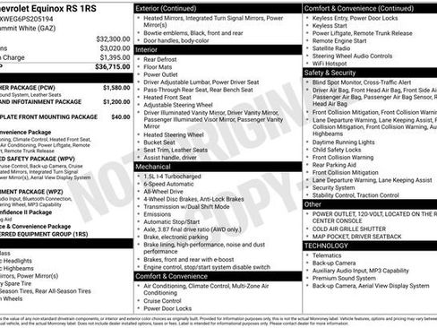 Certified 2023 Chevrolet Equinox RS w/ RS Leather Package AWD/4WD image 35