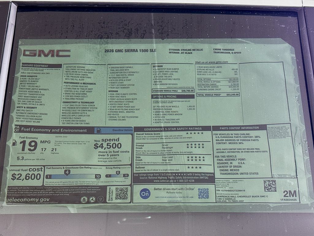 New 2026 GMC Sierra 1500 SLE w/ Preferred Package RWD image 20