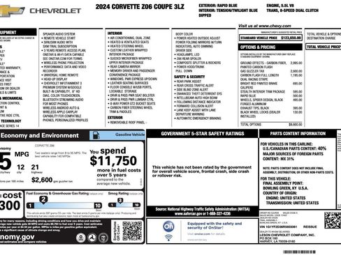 Used 2024 Chevrolet Corvette Z06 w/ Stealth Interior Trim Package image 58