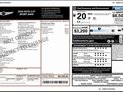 Certified 2025 Genesis GV70 3.5T Sport image 3