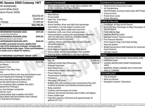 New 2025 GMC Savana 3500 w/ Power Convenience Package RWD image 31