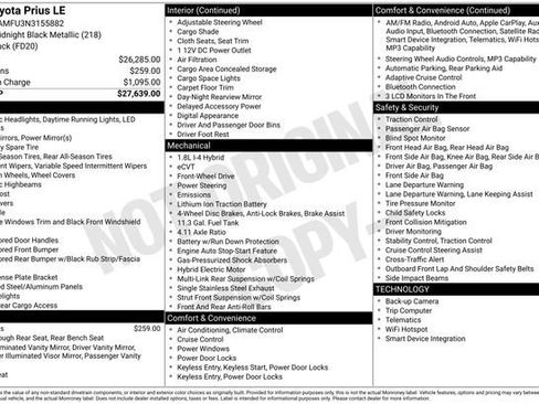 Used 2022 Toyota Prius LE FWD image 2
