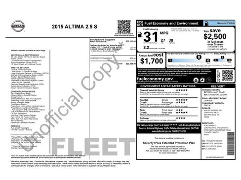 Used 2015 Nissan Altima 2.5 S w/ Power Driver Seat Package FWD image 3