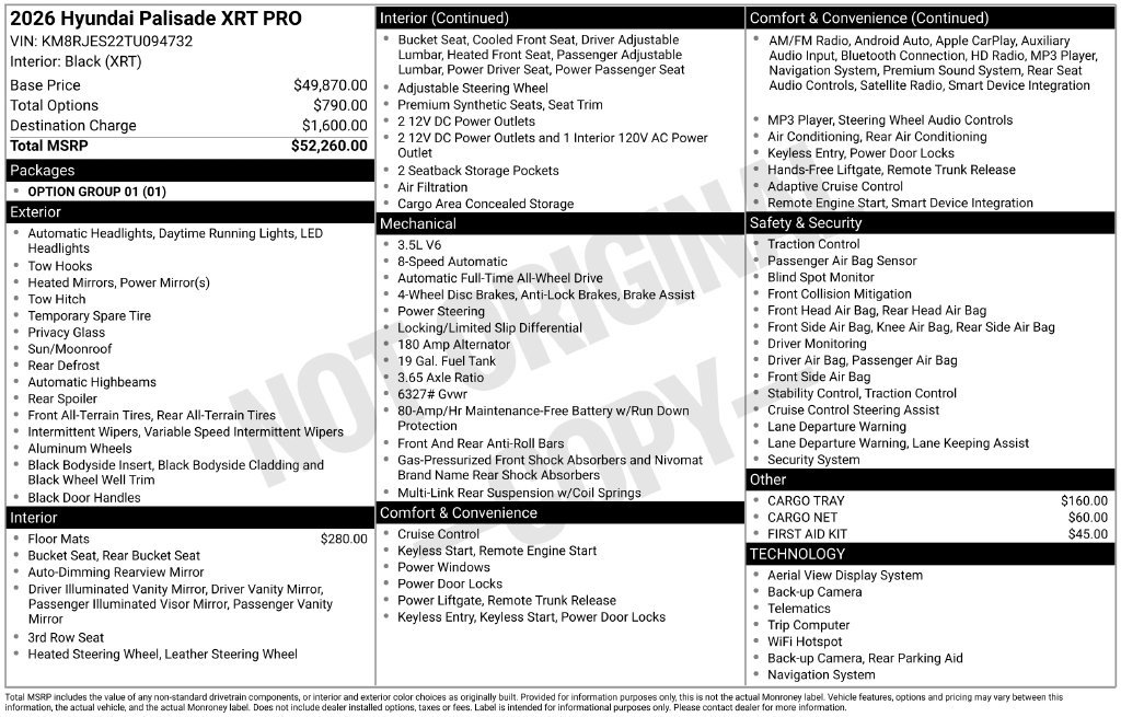 Certified 2026 Hyundai Palisade XRT Pro AWD/4WD image 32