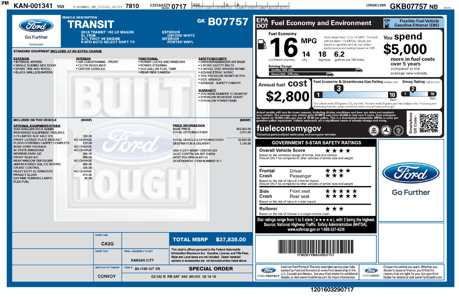 Used 2016 Ford Transit 150 XL RWD image 4