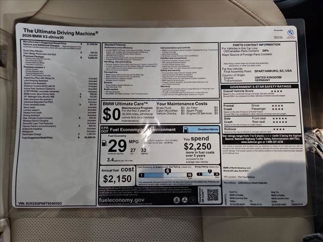 Used 2026 BMW X3 xDrive30i w/ Premium Package AWD/4WD image 18