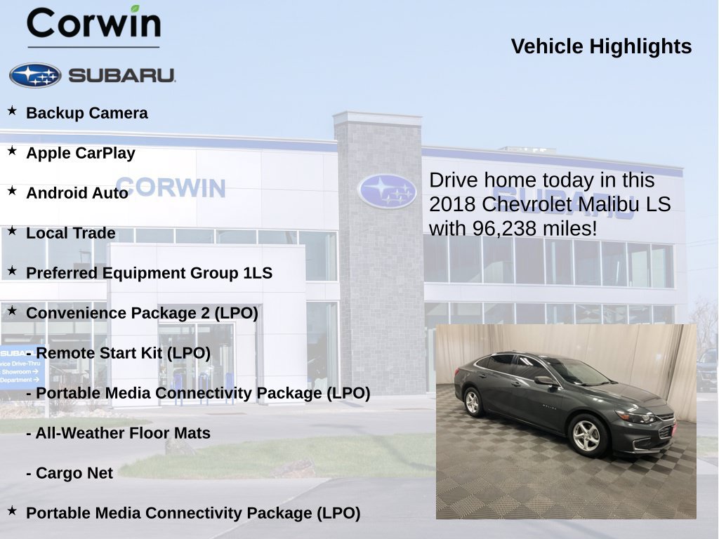 Used 2018 Chevrolet Malibu LS w/ LPO, Convenience Package 2 FWD image 6