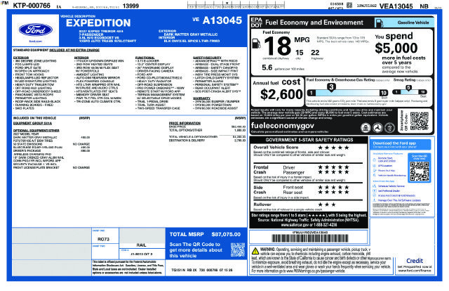 New 2027 Ford Expedition Tremor w/ Driver's Package AWD/4WD image 24