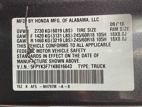 Used 2019 Honda Ridgeline RTL-E image 34