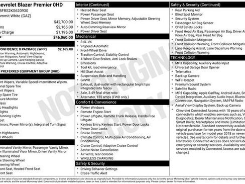 Used 2019 Chevrolet Blazer Premier w/ Driver Confidence II Package FWD image 2