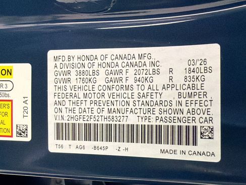 New 2026 Honda Civic Sport image 17