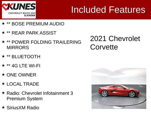 Used 2021 Chevrolet Corvette Stingray Preferred Cpe w/ Engine Appearance Package RWD image 3