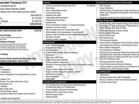 Used 2024 Chevrolet Traverse Z71 w/ LPO, Floor Liner Package AWD/4WD image 77