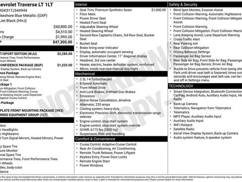 Used 2026 Chevrolet Traverse LT w/ Midnight/Sport Edition FWD image 1