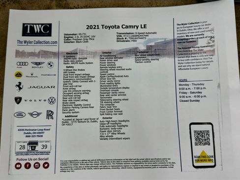 Used 2021 Toyota Camry LE FWD image 43