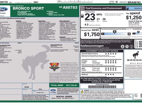 Used 2021 Ford Bronco Sport Badlands w/ Badlands Package image 12