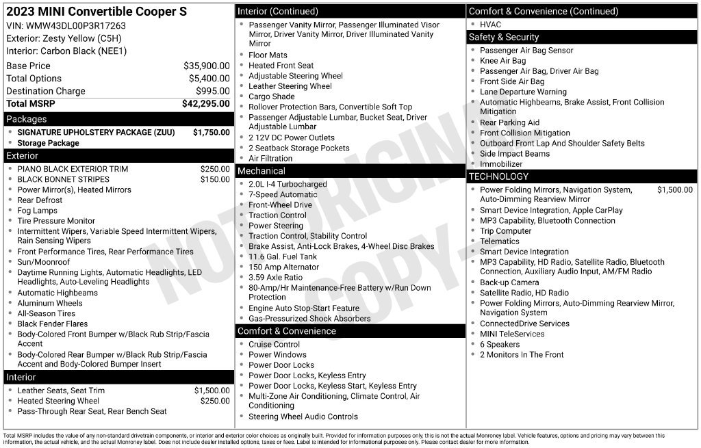 Used 2023 MINI Cooper S w/ Signature Upholstery Package FWD image 2