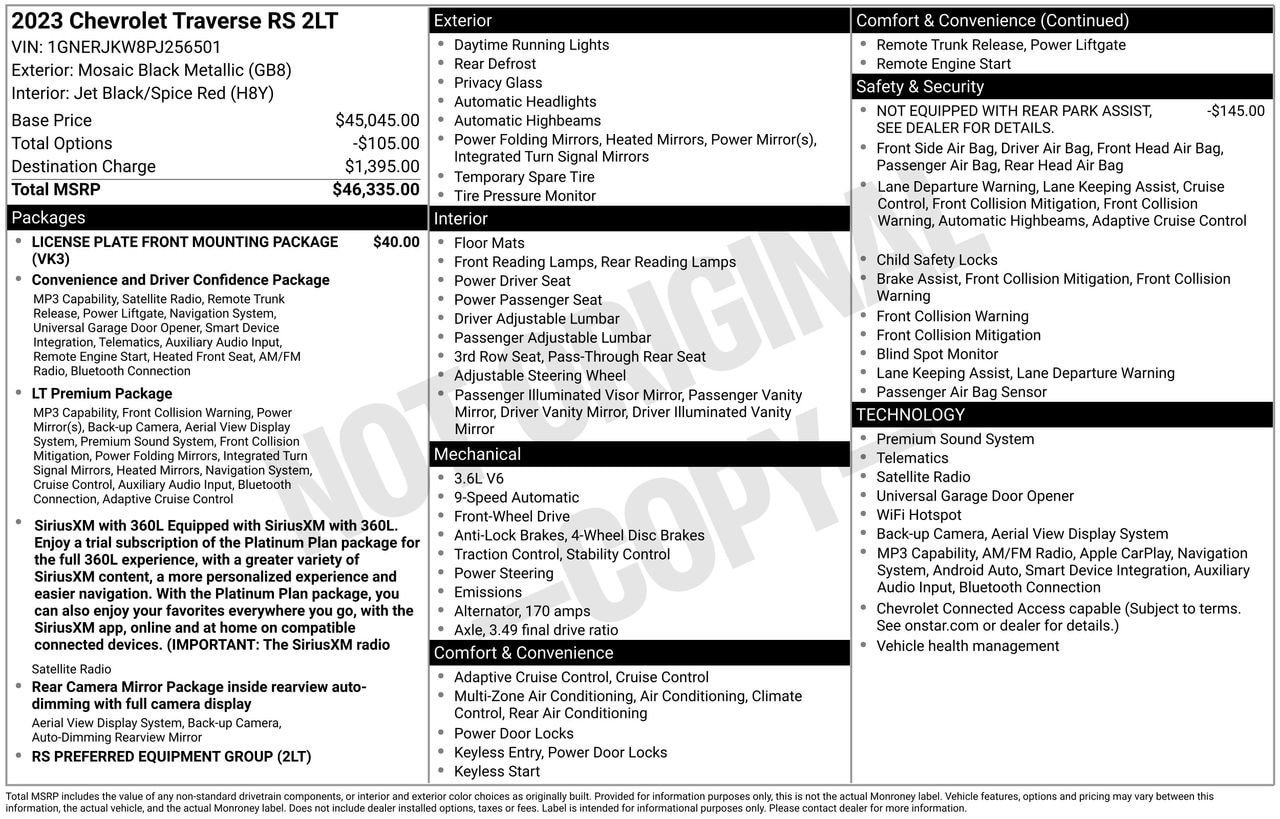 Certified 2023 Chevrolet Traverse RS FWD image 28