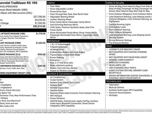 Used 2023 Chevrolet TrailBlazer RS w/ Sun and Liftgate Package AWD/4WD image 20