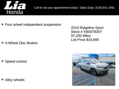 Used 2019 Honda Ridgeline Sport image 6