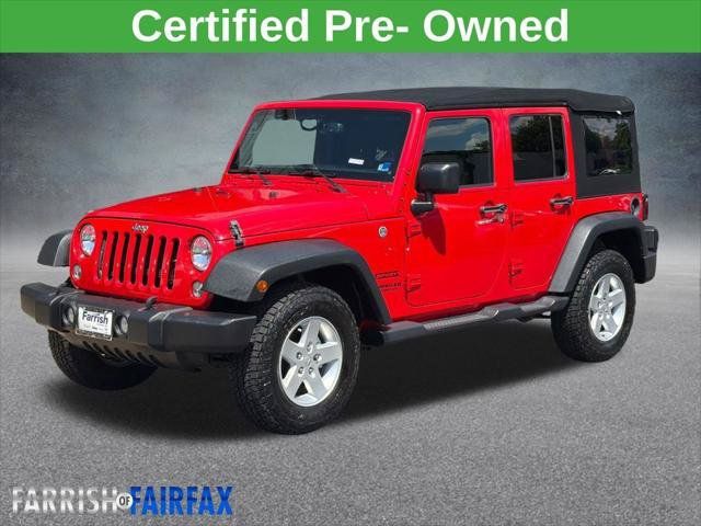 Certified 2016 Jeep Wrangler Unlimited Sport w/ Quick Order Package 24S AWD/4WD image 1