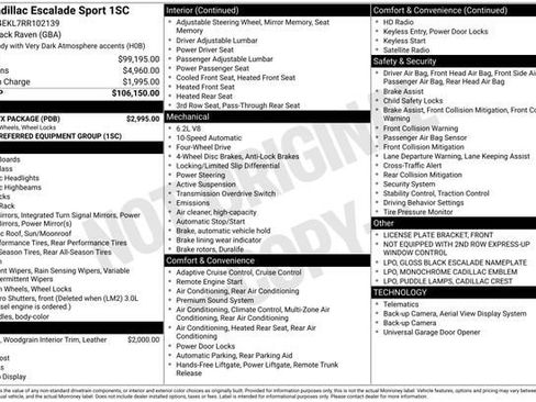 Certified 2024 Cadillac Escalade Sport w/ LPO, ONYX Package AWD/4WD image 34