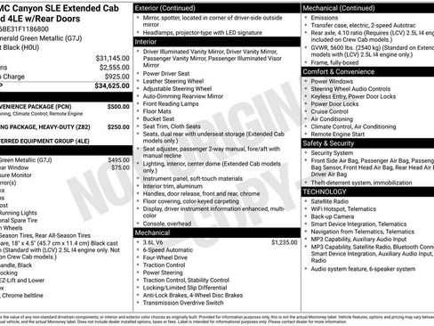 Used 2015 GMC Canyon SLE w/ SLE Convenience Package image 2