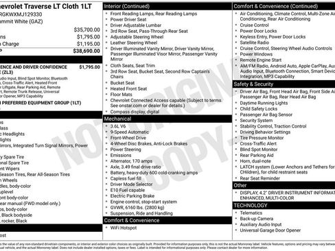 Used 2021 Chevrolet Traverse LT FWD image 6