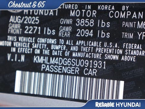 Certified 2025 Hyundai Elantra Sport w/ Cargo Package FWD image 39