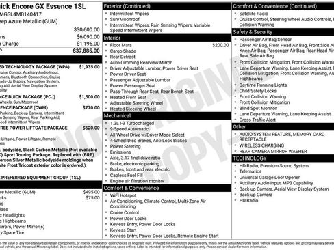 Used 2021 Buick Encore GX Essence w/ Advanced Technology Package AWD/4WD image 29
