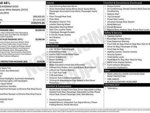 Used 2021 Audi A8 L 4.0T w/ Luxury Package image 13