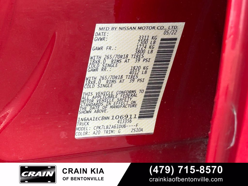 Used 2022 Nissan Titan SV AWD/4WD image 30