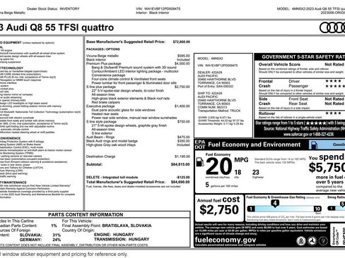 Used 2023 Audi Q8 Premium Plus w/ Premium Plus Package image 2